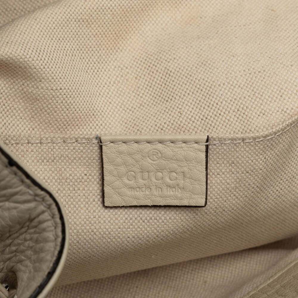 GUCCI Authentic White Leather Bamboo Backpack - Picture 6 of 7